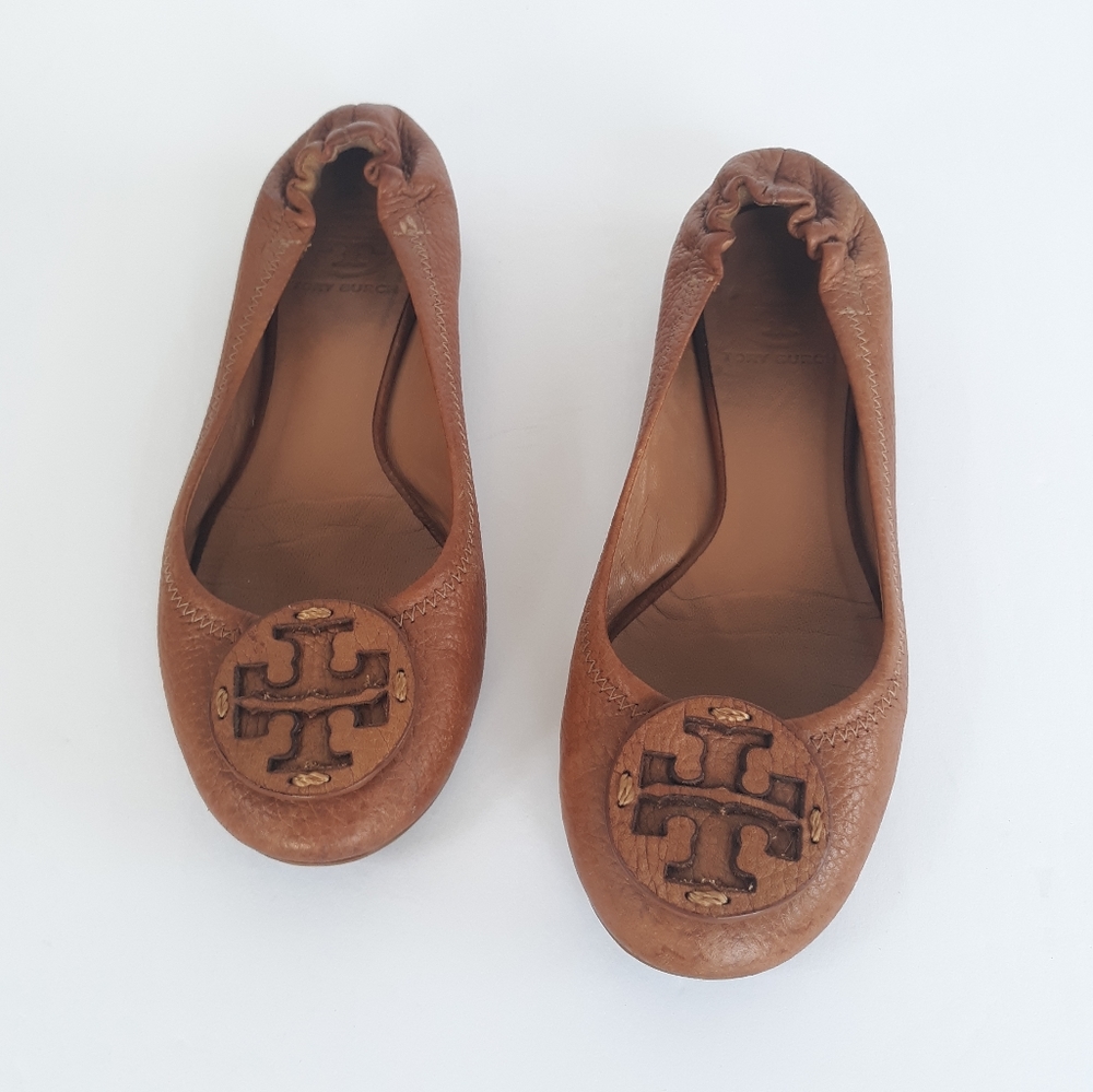Tory Burch Tan Leather Flats